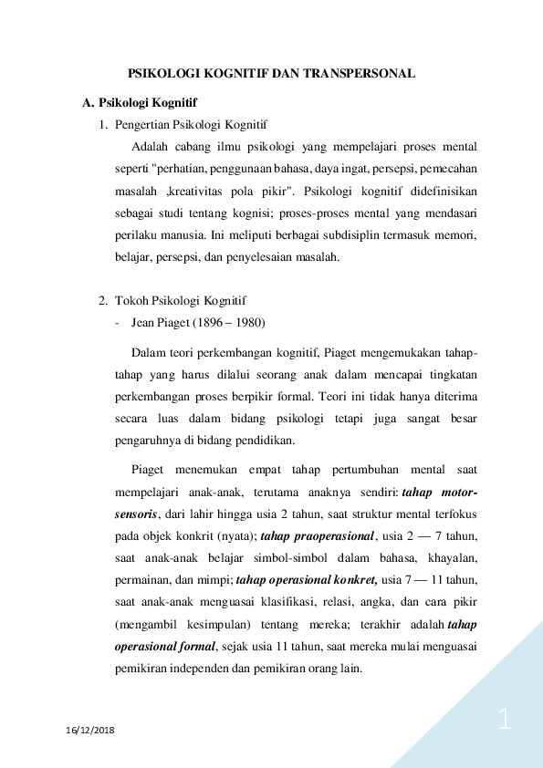 Detail Contoh Psikologi Kognitif Nomer 21