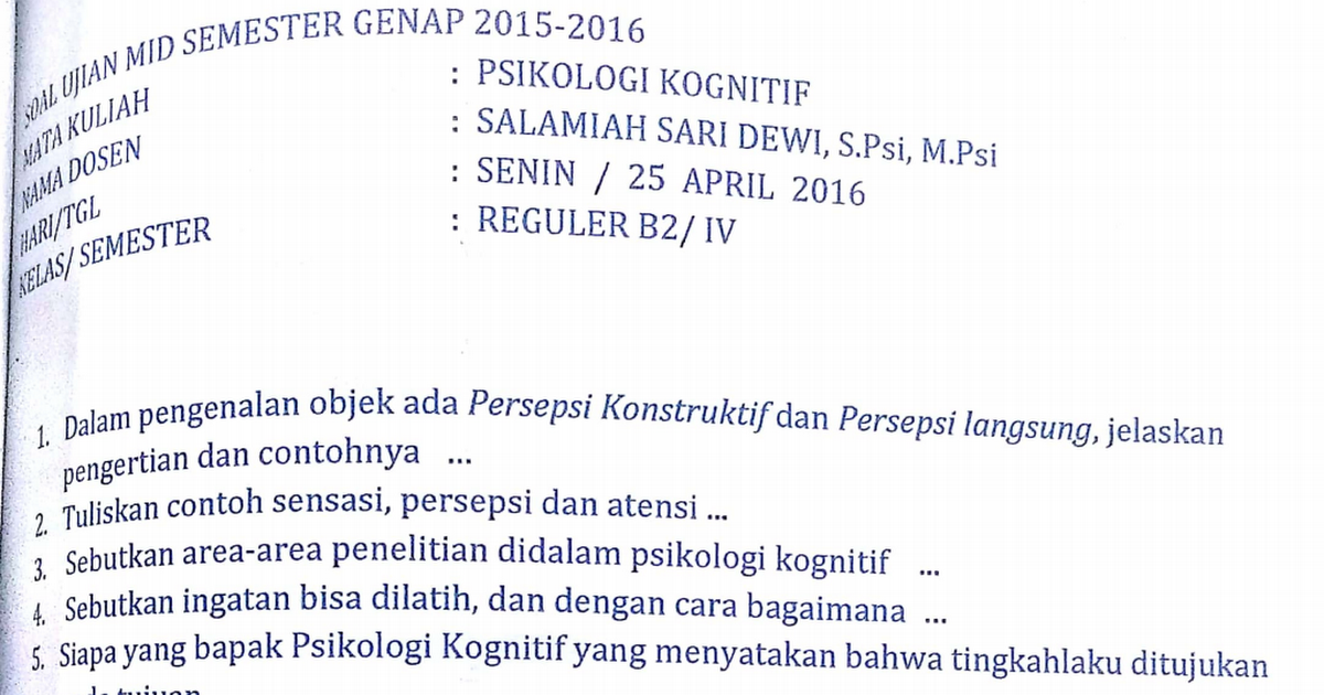 Detail Contoh Psikologi Kognitif Nomer 26