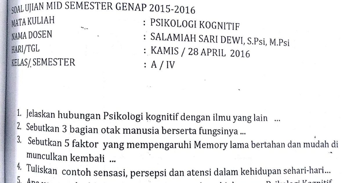 Detail Contoh Psikologi Kognitif Nomer 30