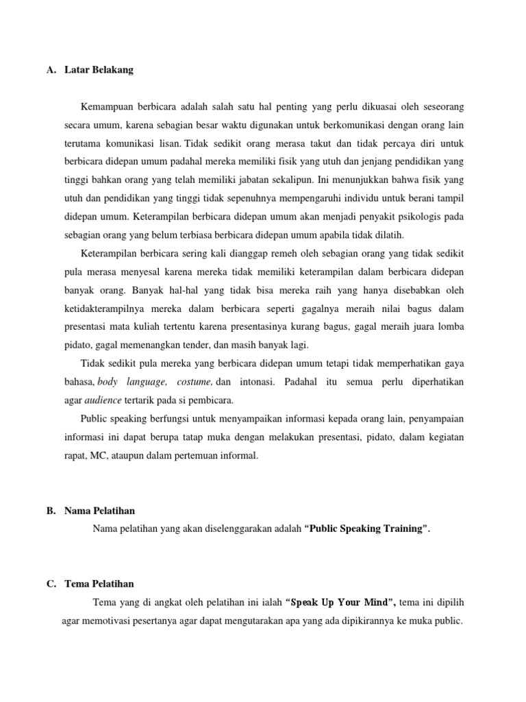 Detail Contoh Public Speaking Nomer 17