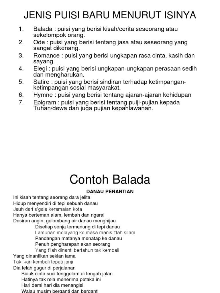 Detail Contoh Puisi Baru Nomer 19