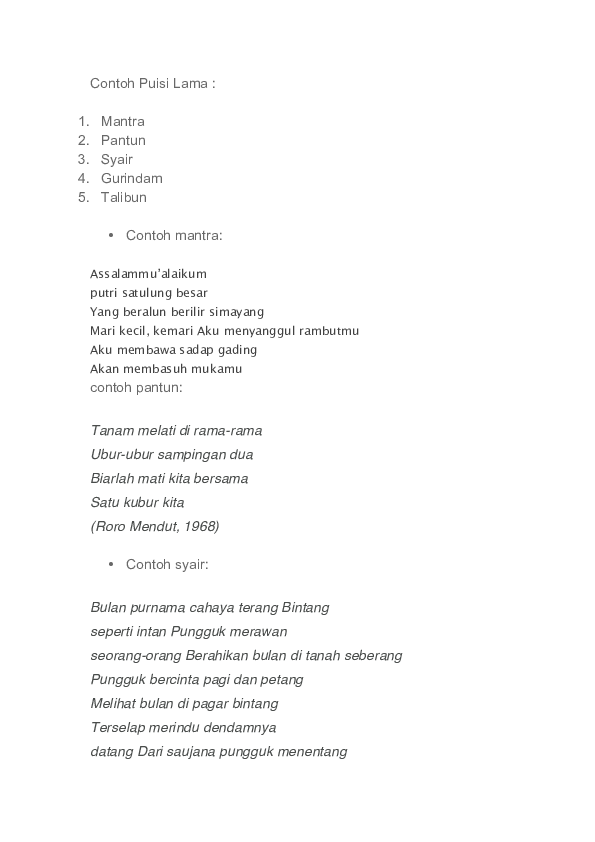 Detail Contoh Puisi Baru Ode Nomer 21