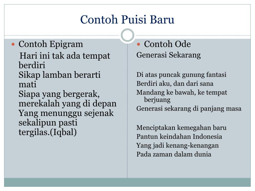 Detail Contoh Puisi Baru Ode Nomer 6