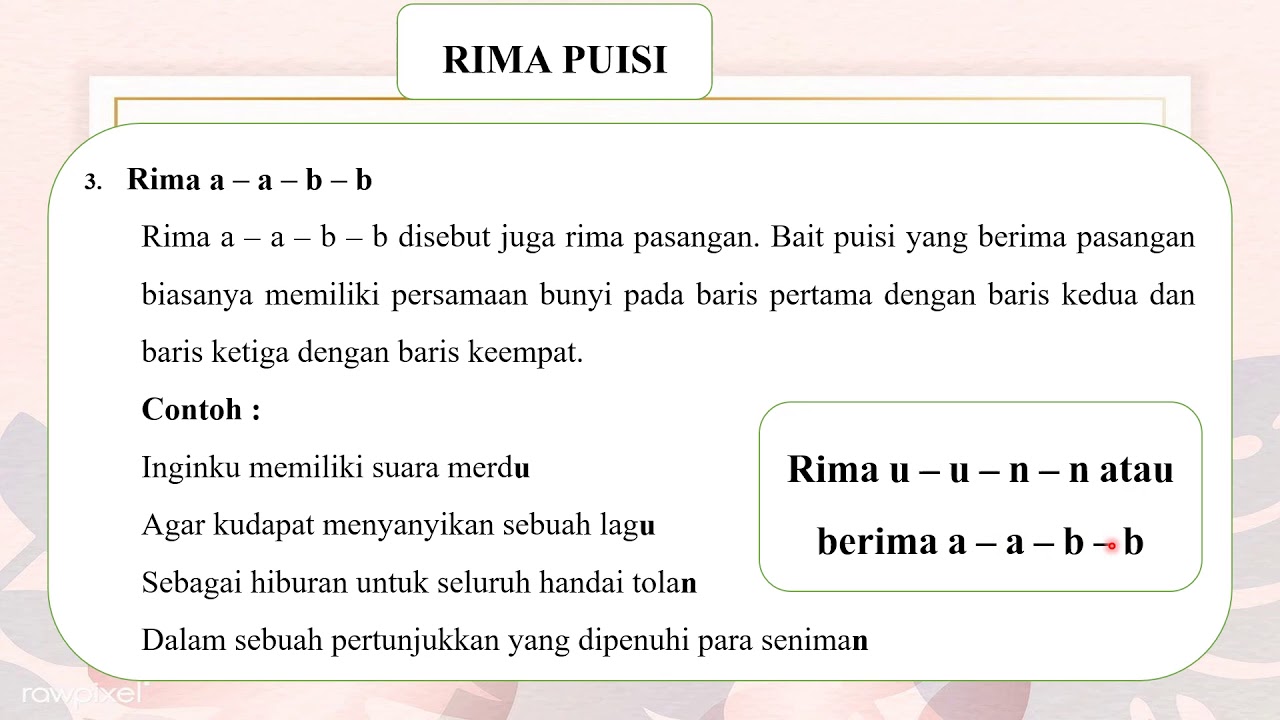 Detail Contoh Puisi Berima Nomer 6