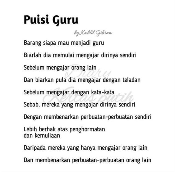 Detail Contoh Puisi Bertema Guru Nomer 3