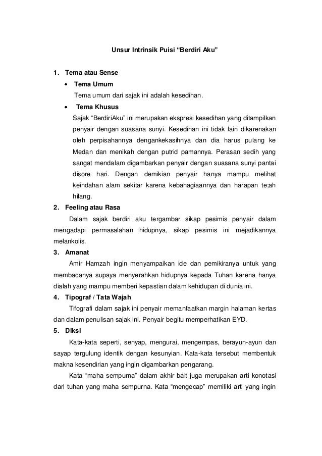 Detail Contoh Puisi Dan Unsur Intrinsiknya Nomer 13