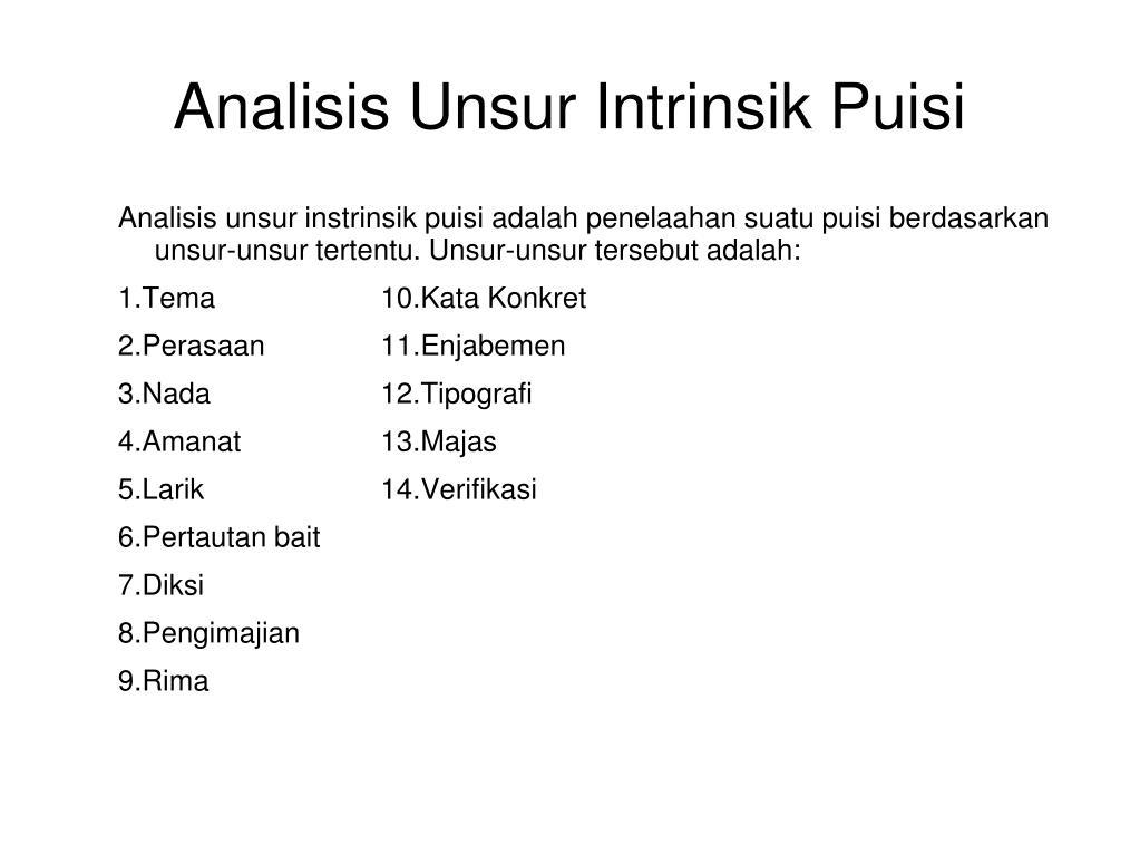 Detail Contoh Puisi Dan Unsur Intrinsiknya Nomer 18