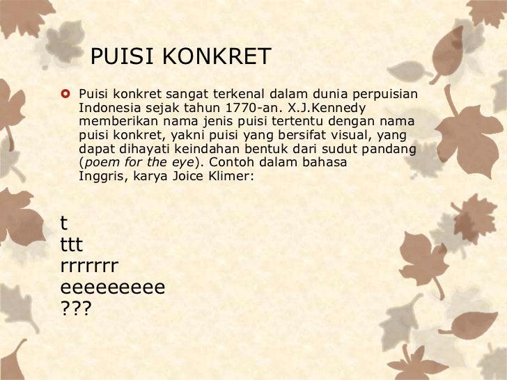 Detail Contoh Puisi Konkret Nomer 10