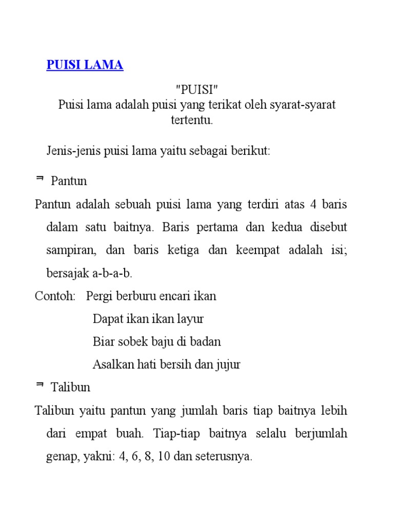 Download Contoh Puisi Lama Pantun Nomer 24