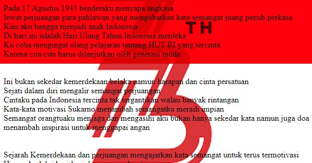 Detail Contoh Puisi Pendek Tentang Kemerdekaan Nomer 17