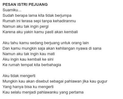 Detail Contoh Puisi Pendek Tentang Kemerdekaan Nomer 32