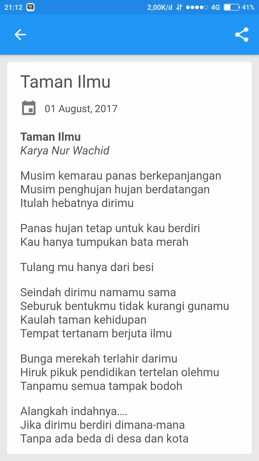 Detail Contoh Puisi Pendidikan Nomer 6