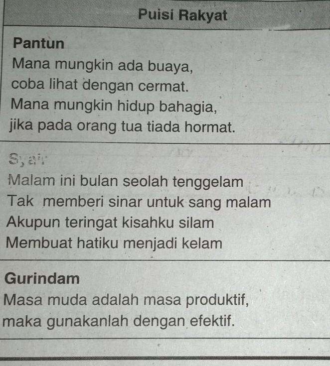 Detail Contoh Puisi Rakyat Nomer 40