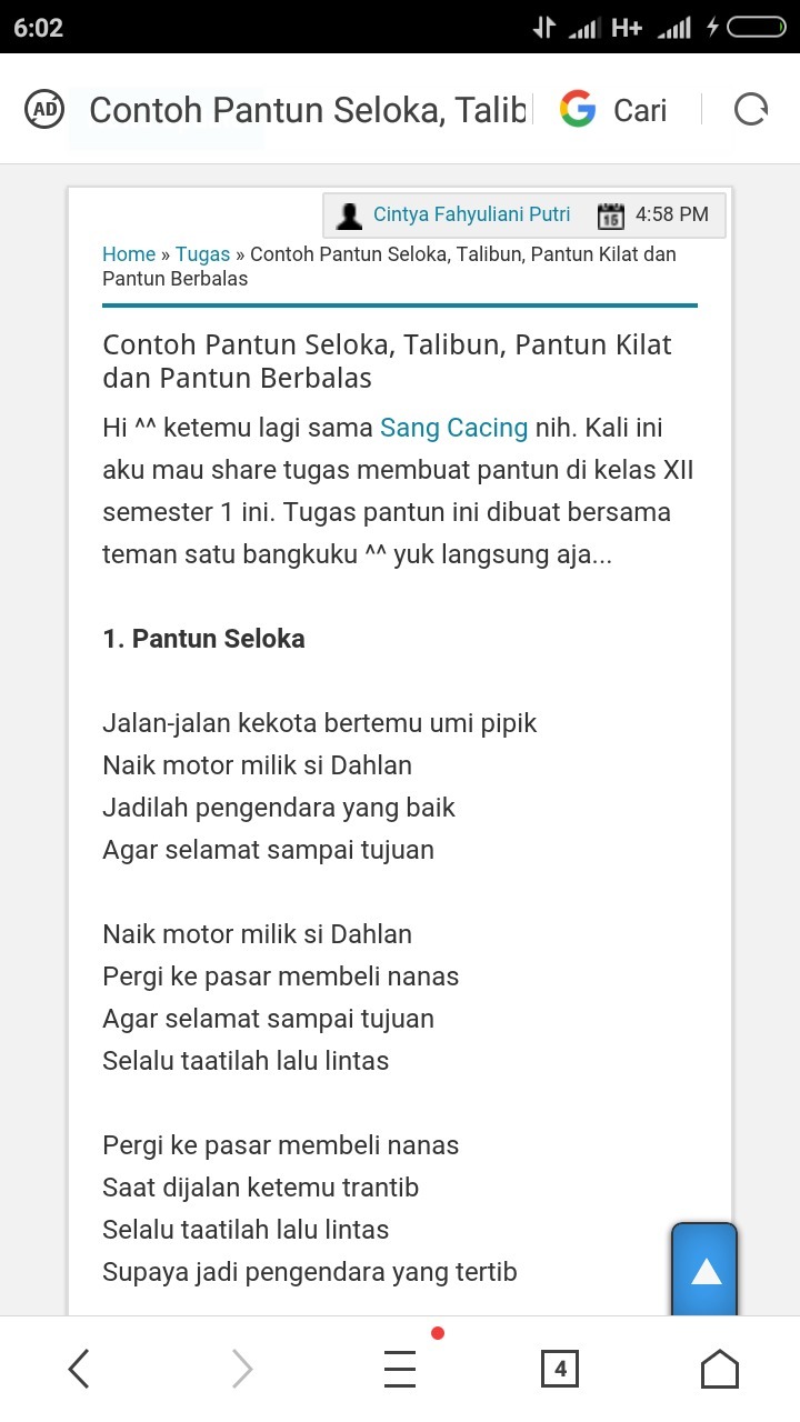 Detail Contoh Puisi Seloka Nomer 40