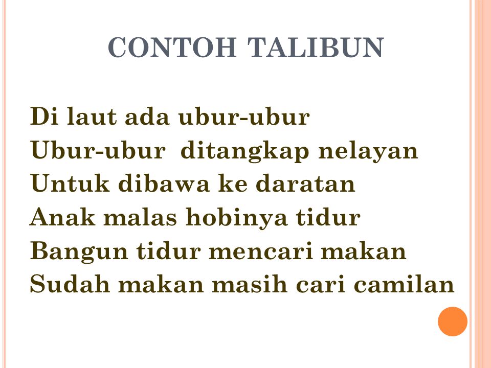 Detail Contoh Puisi Talibun Nomer 4