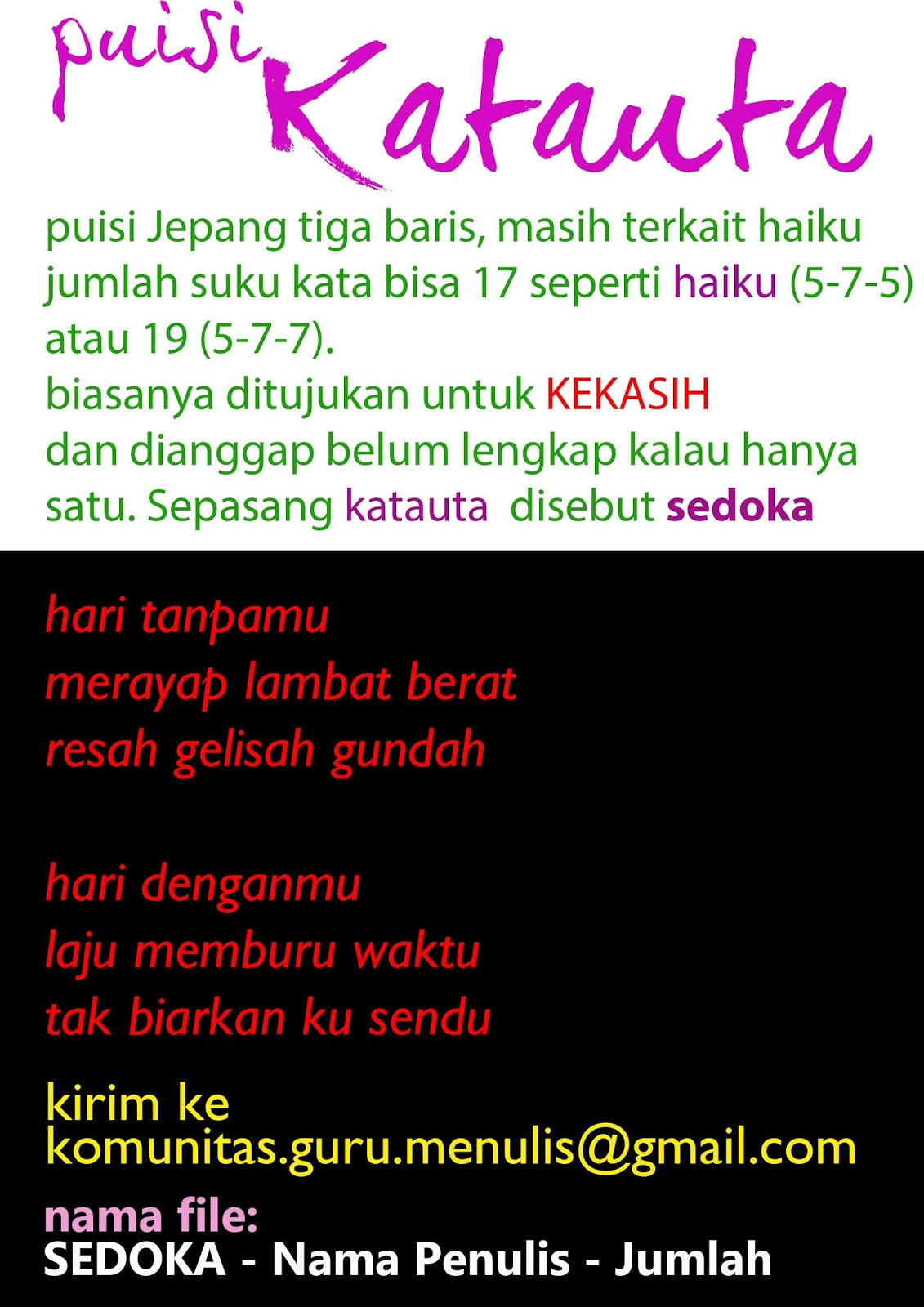 Detail Contoh Puisi Tanka Nomer 7