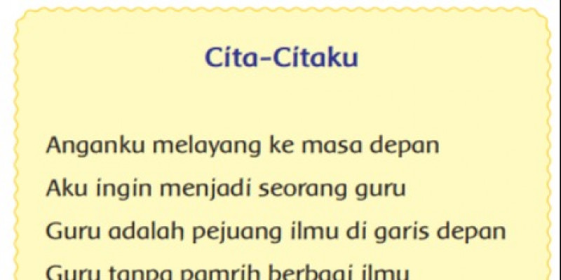 Detail Contoh Puisi Tentang Cita Citaku Nomer 54