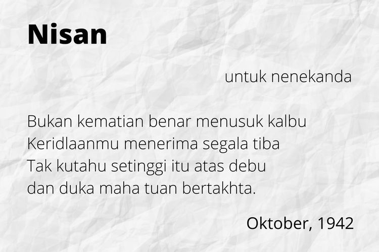 Detail Contoh Puisi Terkenal Nomer 27