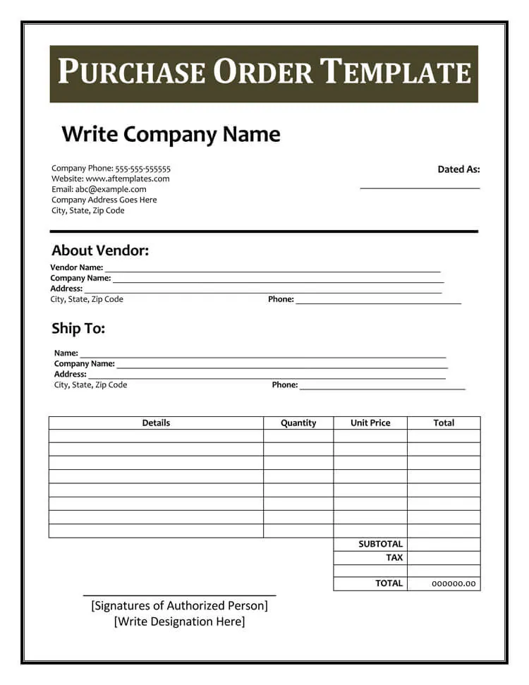Detail Contoh Purchase Form Nomer 13