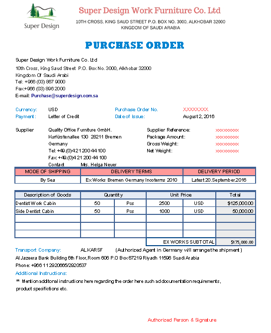 Detail Contoh Purchase Order Form Nomer 36