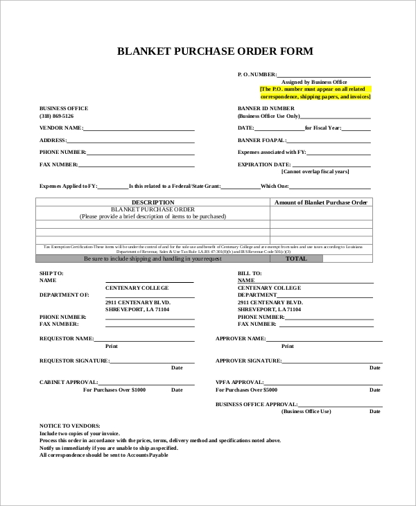 Detail Contoh Purchase Order Form Nomer 42