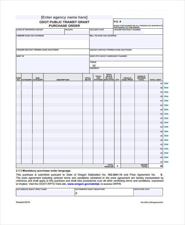 Detail Contoh Purchase Order Form Nomer 58