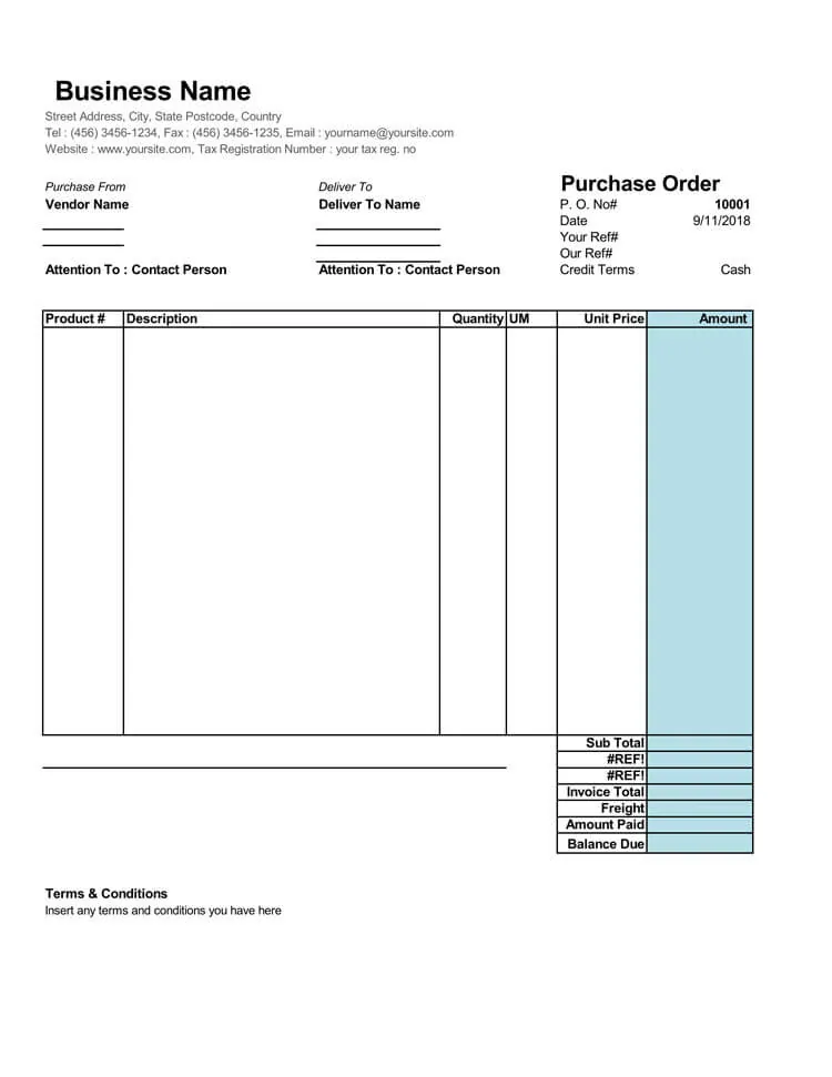 Detail Contoh Purchase Order Word Nomer 11