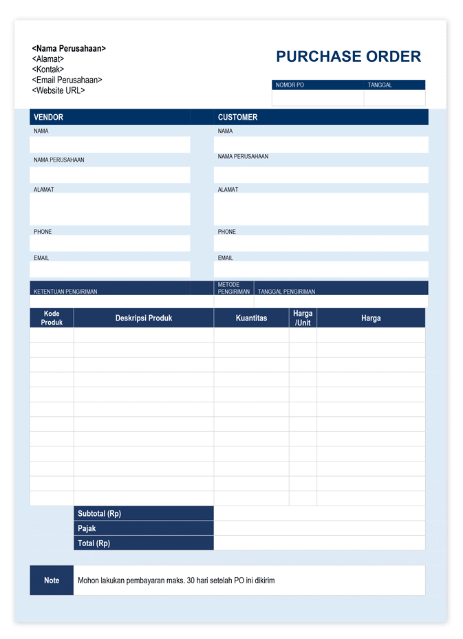 Detail Contoh Purchase Order Word Nomer 39