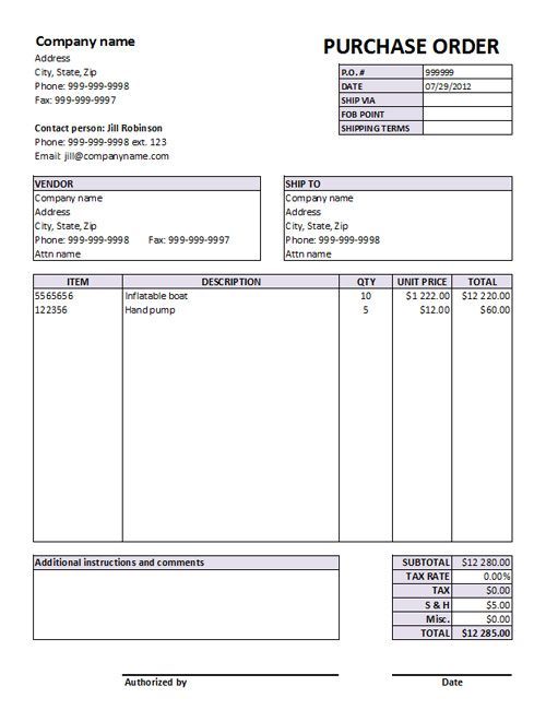 Download Contoh Purchase Order Word Nomer 6