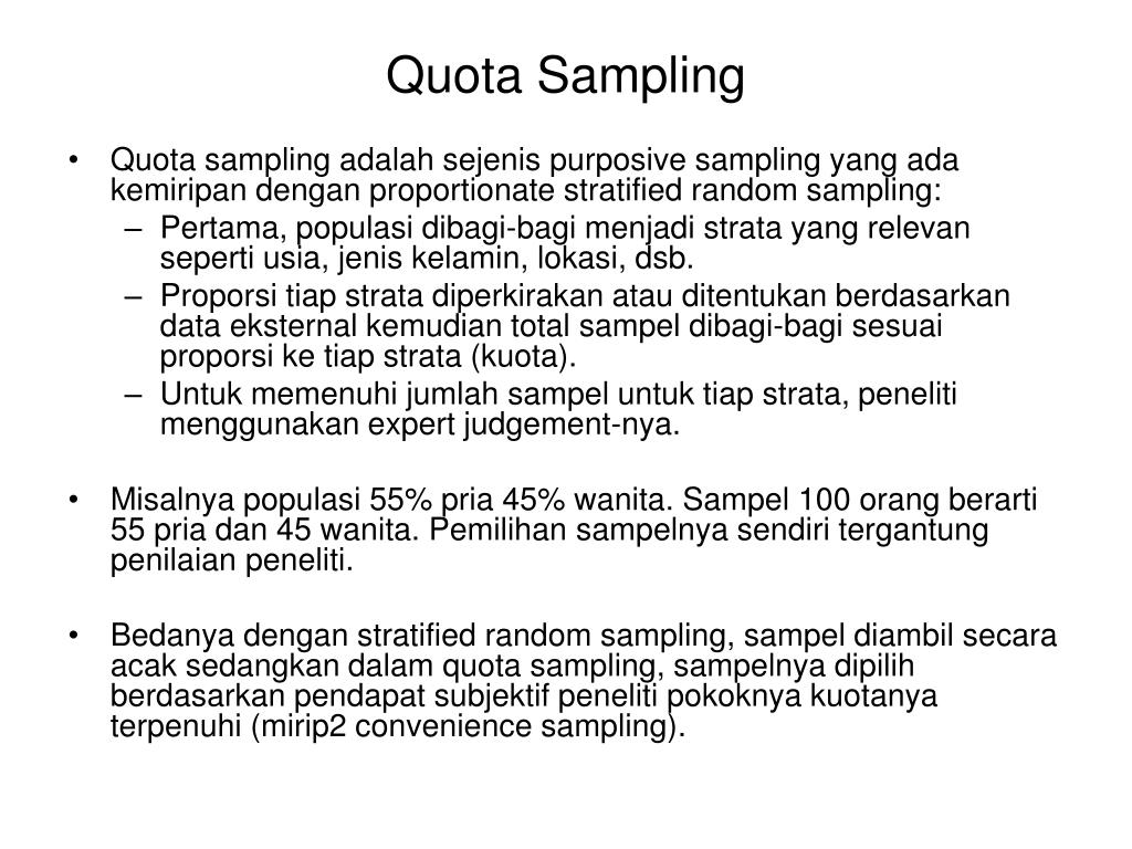 Detail Contoh Quota Sampling Nomer 12