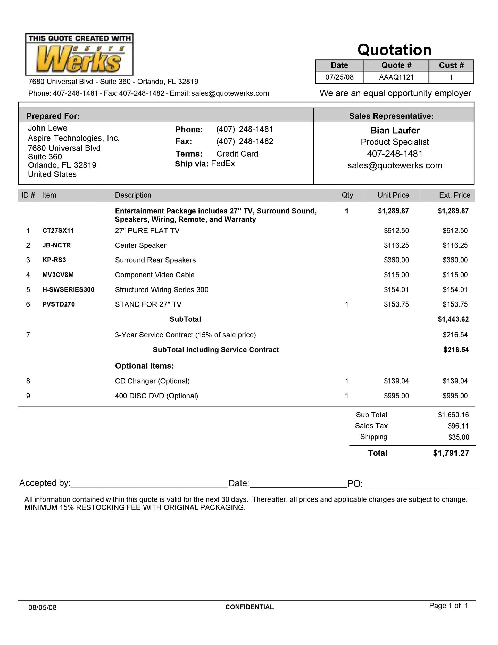 Detail Contoh Quotation Letter Nomer 53