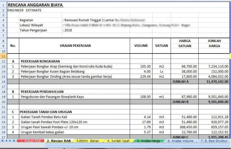 Detail Contoh Rab Bangunan 2020 Nomer 43