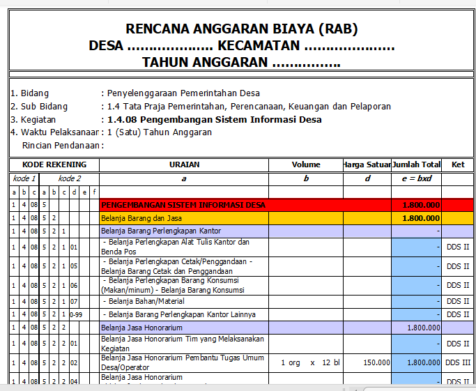 Detail Contoh Rab Desa Nomer 30