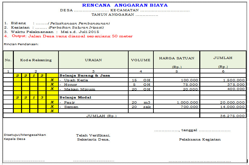 Detail Contoh Rab Desa Nomer 33