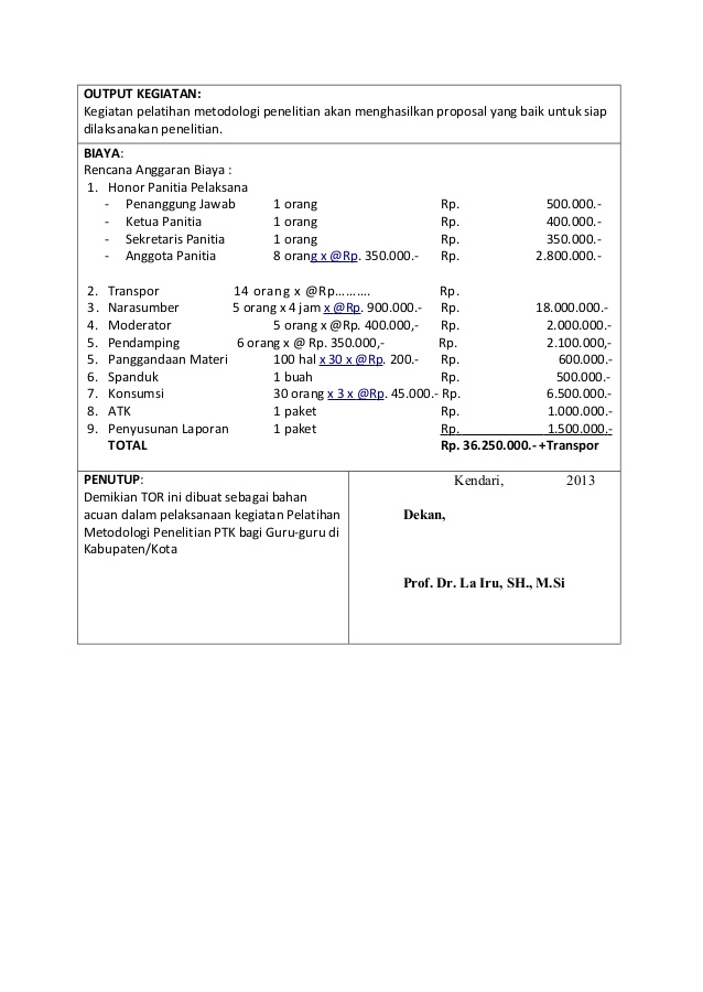 Detail Contoh Rab Kegiatan Nomer 49