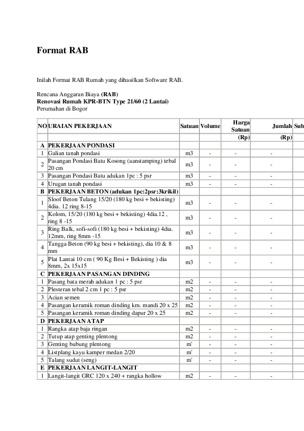 Detail Contoh Rab Renovasi Rumah Nomer 23
