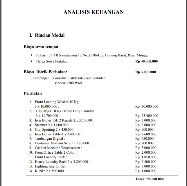 Detail Contoh Rab Usaha Makanan Nomer 19