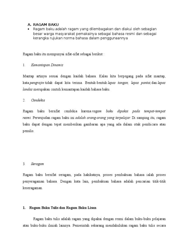 Detail Contoh Ragam Baku Nomer 3