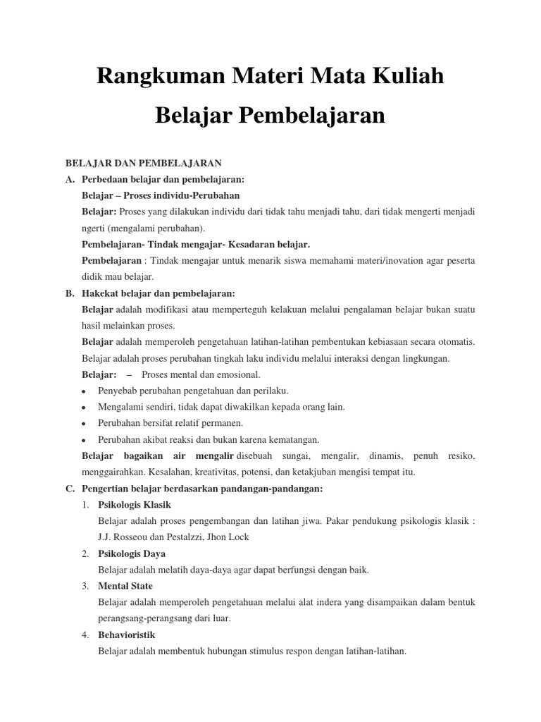 Contoh Rangkuman Materi Kuliah - KibrisPDR