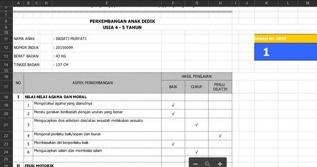 Detail Contoh Raport Paud 2019 Nomer 32