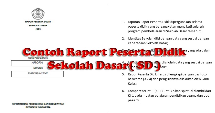 Detail Contoh Raport Sd Nomer 38