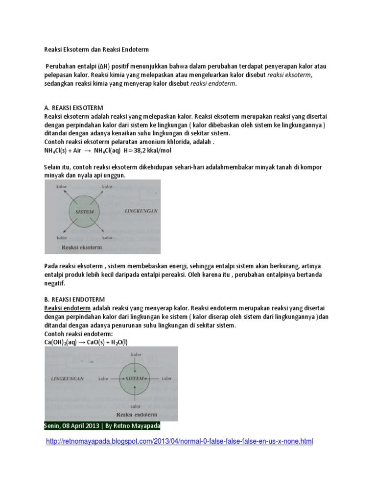 Detail Contoh Reaksi Eksoterm Dan Endoterm Nomer 55