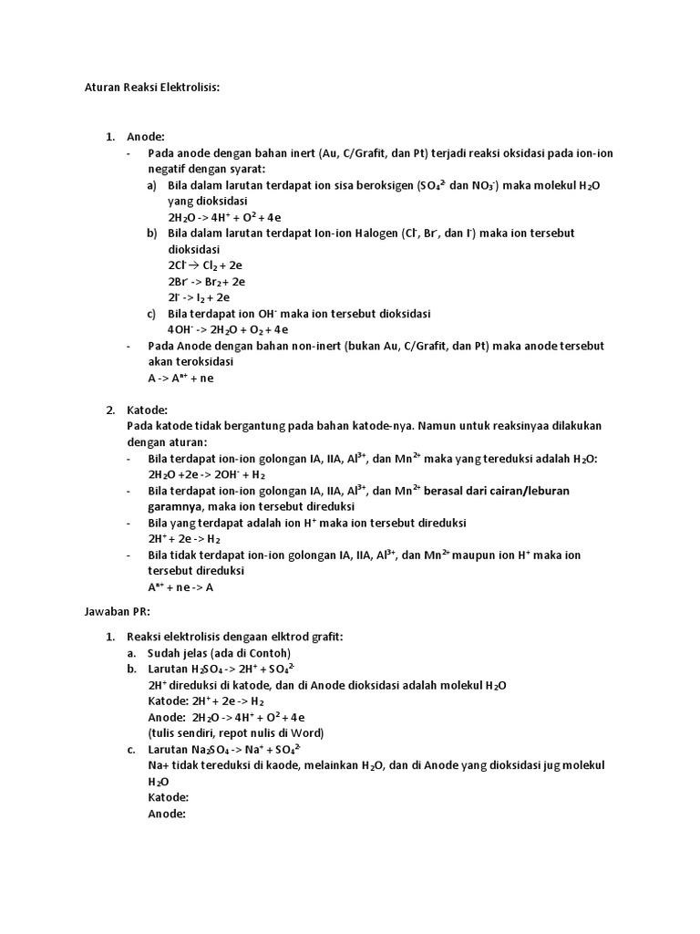Detail Contoh Reaksi Elektrolisis Nomer 43