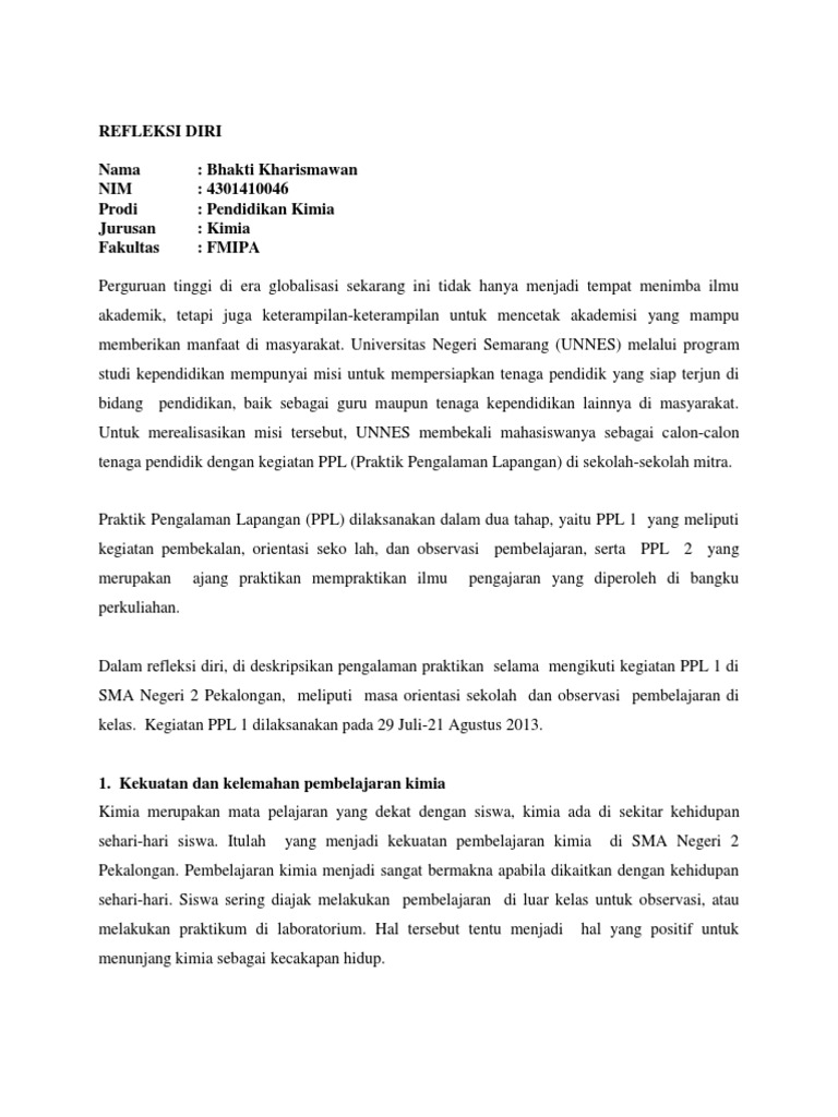 Detail Contoh Refleksi Pengalaman Nomer 4