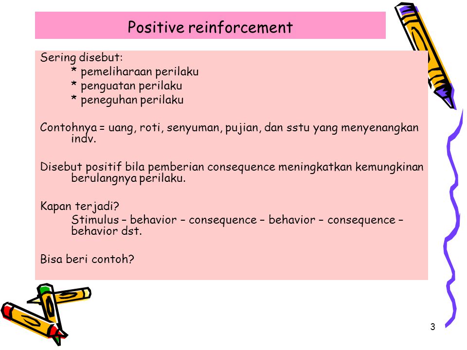 Contoh Reinforcement Positif - KibrisPDR