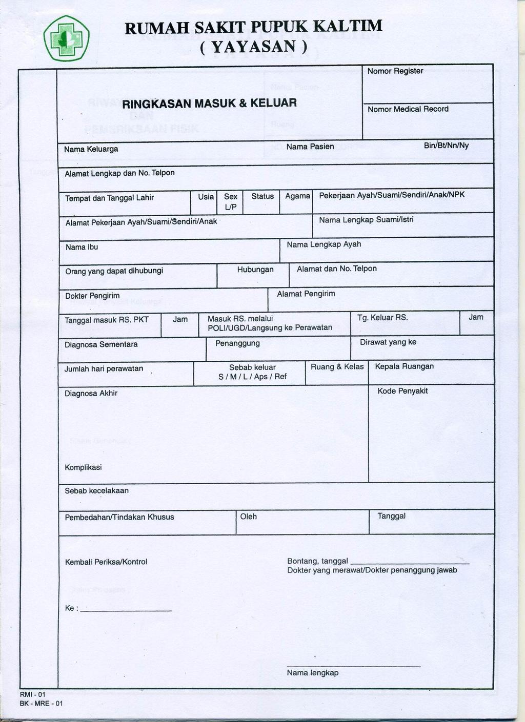 Detail Contoh Rekam Medis Nomer 25