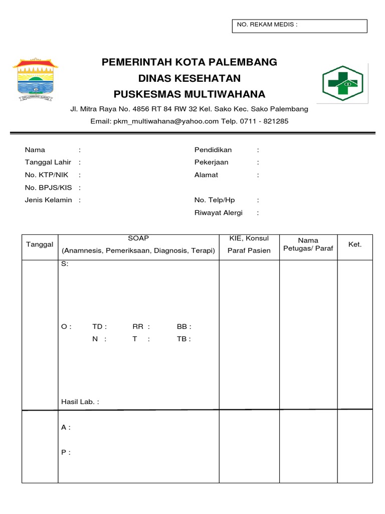 Detail Contoh Rekam Medis Puskesmas Akreditasi Nomer 2