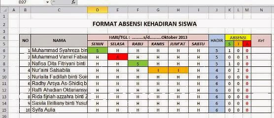 Detail Contoh Rekap Absen Siswa Per Bulan Nomer 43