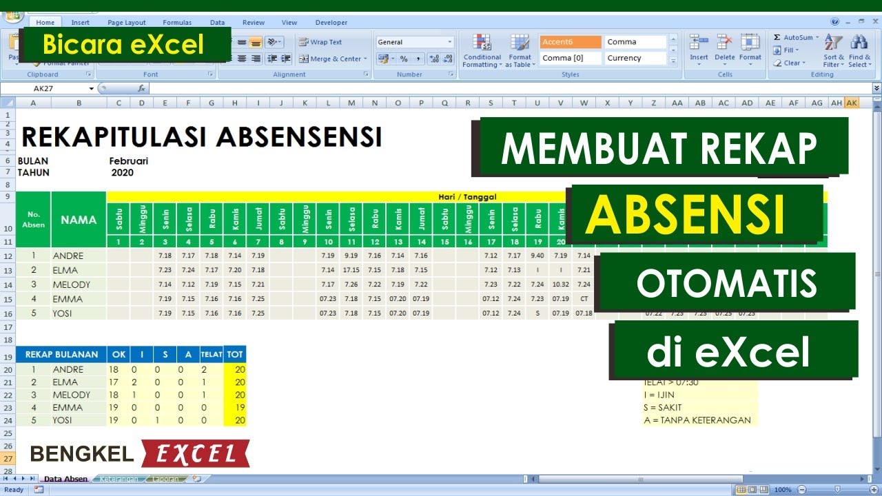 Detail Contoh Rekap Absen Siswa Per Bulan Nomer 54