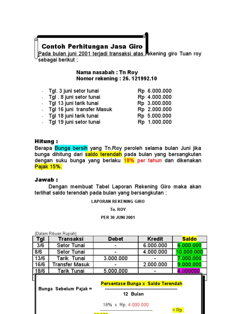 Detail Contoh Rekening Giro Nomer 44